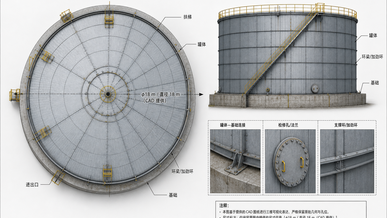 φ18m 圆形煤仓 BIM 工程规格视图